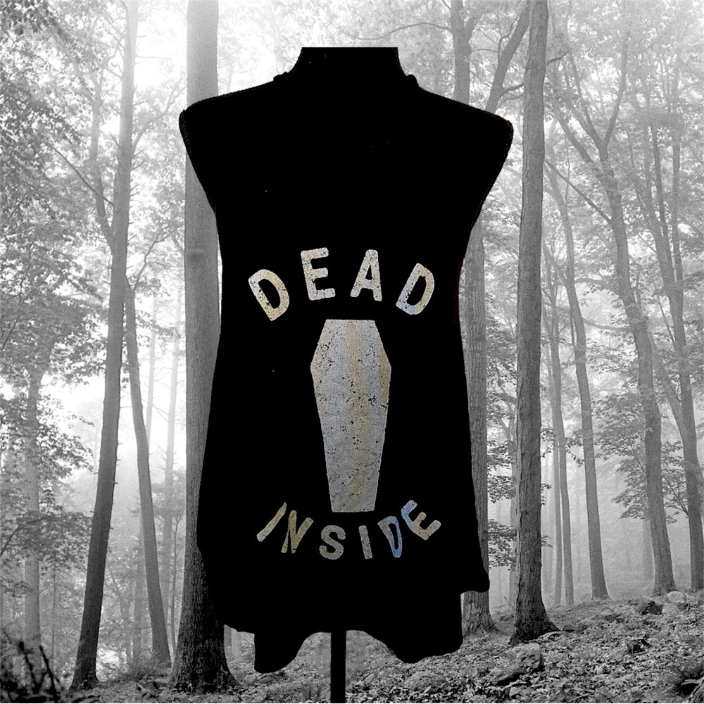 Cute black tank top dead inside
